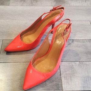 Coach coral pink slingback heels sz8B